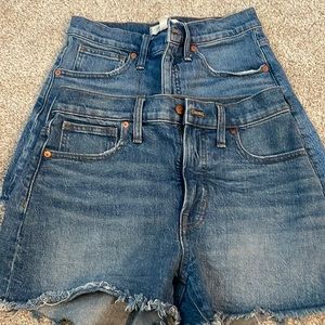 Two pairs of Women’s Madewell High Rise Shorts